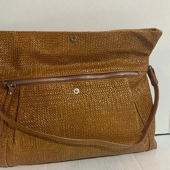 Gianni chiarini texted brown leather shoulder bag - Picture 4 of 11